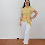 Striped Cinched Waist Tee - TresChicTexas