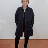 Zip Front Quilted Cinched Waist Jacket