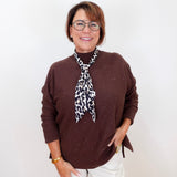 High Neck Jewel Pull Over Sweater