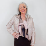 Metallic Leatherette Bomber Jacket