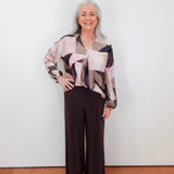 Geometric Print Satin Top
