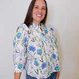 3/4 Sleeve Floral Blouse