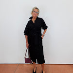 Belted Dress W/ Puff Sleeves - TresChicTexas