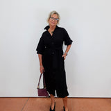 Belted Dress W/ Puff Sleeves - TresChicTexas