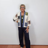 Patchwork 3/4 Sleeve Cardigan