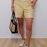 FOIL LINEN STRETCH SHORT