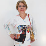 Patches V-Neck Top