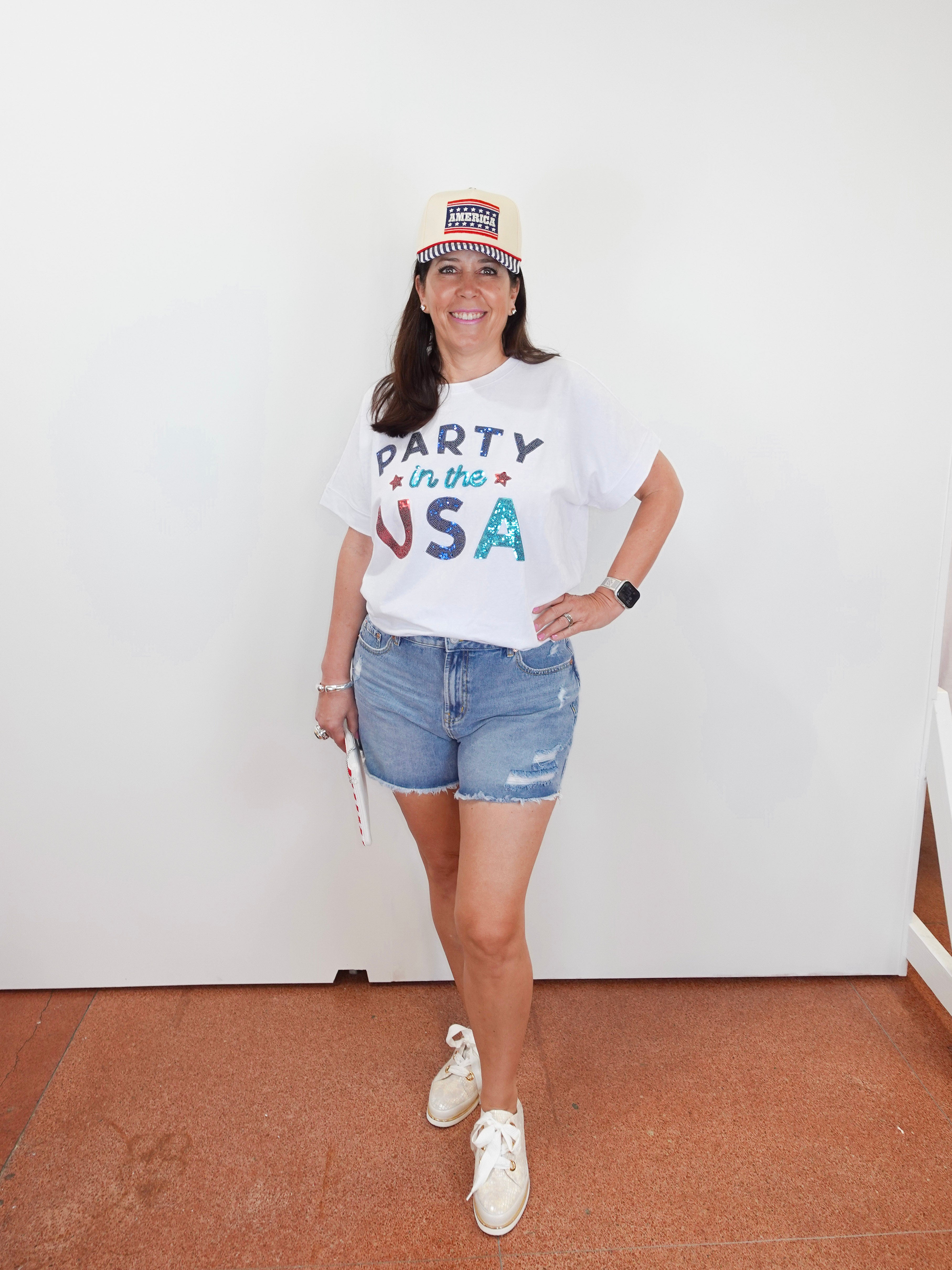 Americana Sparkle Party In The USA Tee - TresChicTexas