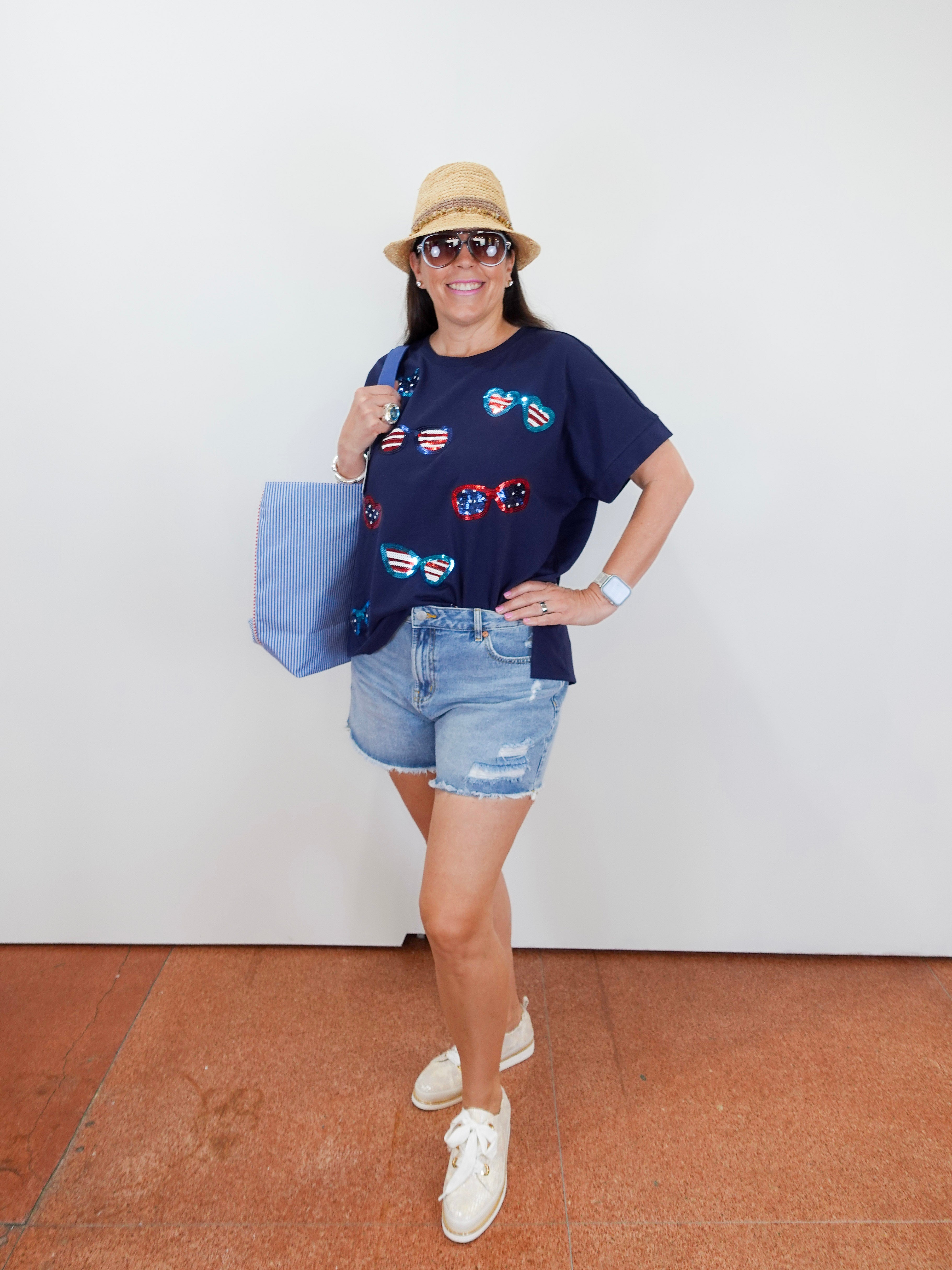 Americana Sparkle Shades Tee - TresChicTexas