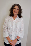 EMBROIDERED EYELET BLOUSE