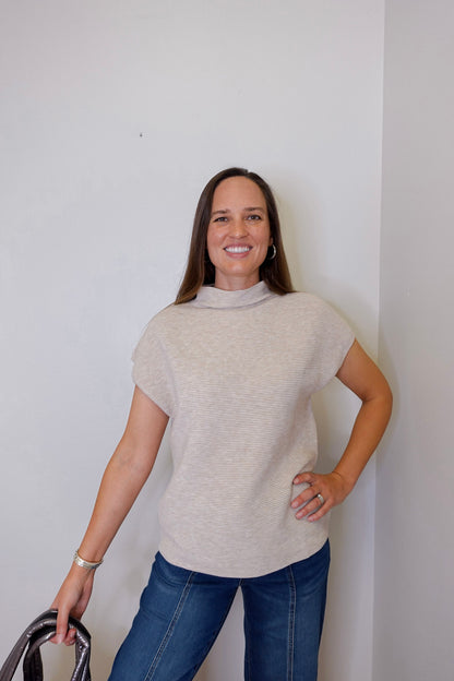 Ottoman Cap Sleeve Sweater Vest