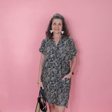 KNIT DRESS W/SLEEVE DETAIL