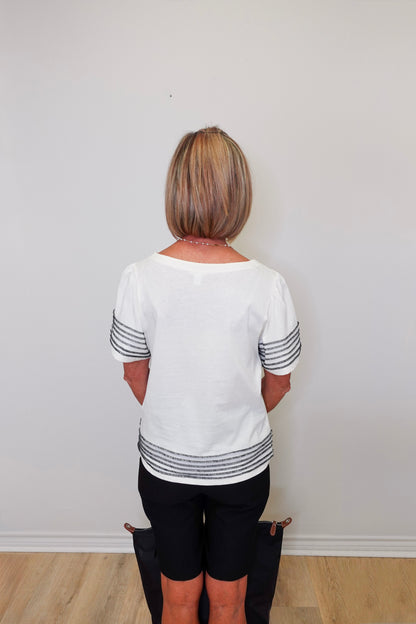 Boatneck Top W/ Contrast