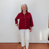 3/4 Sleeve Button Down Blouse - TresChicTexas