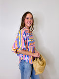 CANDY STRIPED POPOVER TOP