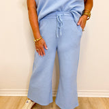 Textured Cropped Wide Leg Pant