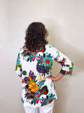 FLORAL PRINT TUNIC W/ EMB. ACCENTS