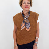 Split Crew Neck Sweater Vest