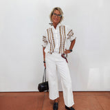Rows Of Embroidery Top