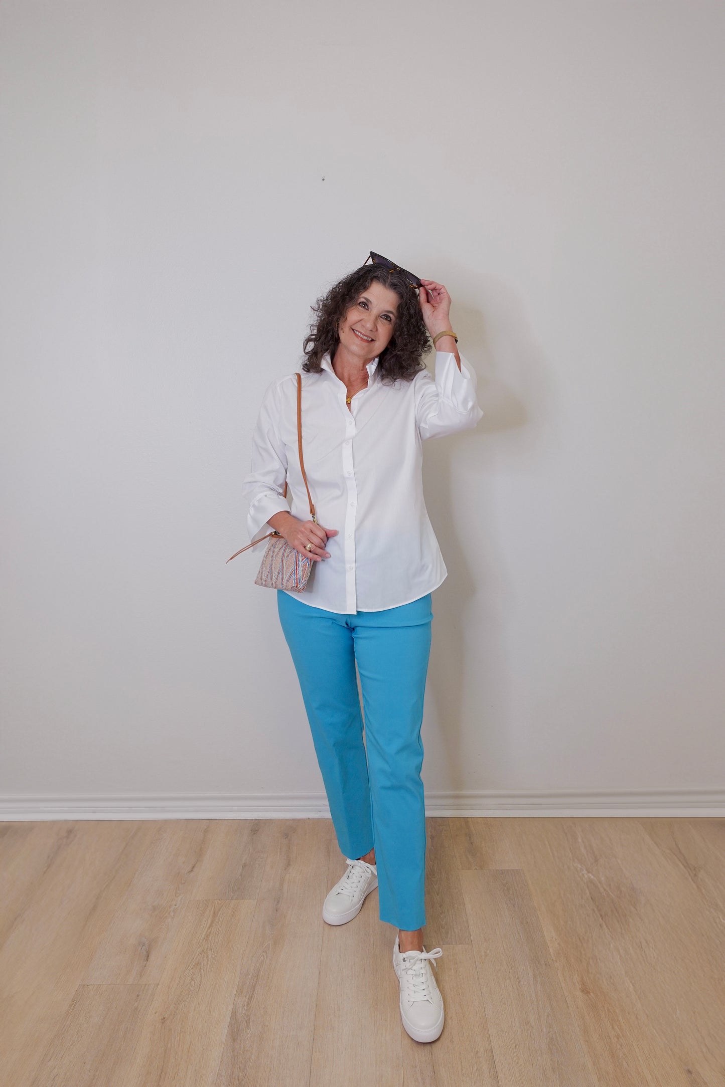 3/4 Sleeve Ribbon Trimmed Shirt