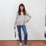 V-Neck L/S Sweater W/ Lace