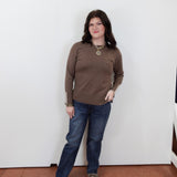 L/S High-Low Crewneck Knit Top