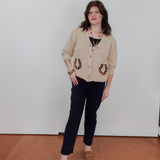 V-Neck Cardigan W/ Horseshoe Motif