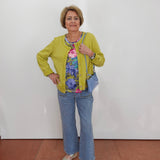 Colorwashed Terry Cropped Cardigan