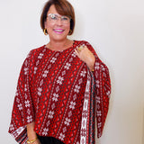RED/WHT HOLIDAY PONCHO