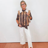 Woven Fur Button Up Vest