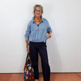 Bubble Denim Jacket W/ Back Pleats
