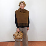 Fringe Poncho W/ Collar