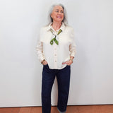 L/S Button Front Blouse