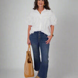 GIA CROP FLARE W/ EXPOSED BUTTON