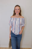 SHORT SLEEVE PEASANT BLOUSE