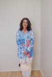 MULTI PRINT BUTTON FRONT BLOUSE