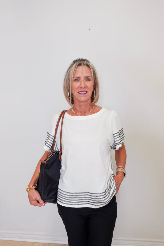 Boatneck Top W/ Contrast