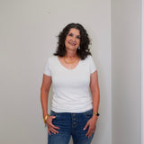 Scoop Neck Lurex Trim Tee