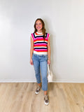 SLEEVELESS MULTI COLOR KNIT TOP