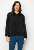 WILEENE SATIN SHIRT W/ DIAMONDS