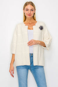 SERENITY KNITTED FUR CARDIGAN