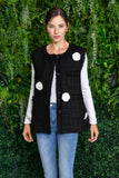 JENNIFER TWEED VEST W/ FLOWERS