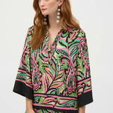 Floral V-Neck Buttoned Top