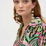 Floral V-Neck Buttoned Top