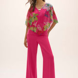 Floral V-Neck Pullover