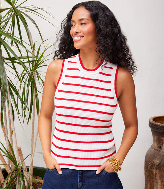 Striped Ribbed Sweater Tank