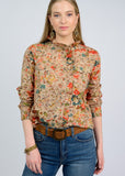 EYELET FLORAL SNAP SHIRT