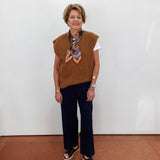 Split Crew Neck Sweater Vest