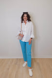 3/4 Sleeve Ribbon Trimmed Shirt