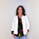 BUTTON FRONT JACKET W/ POCKETS & RUCHED SLEEVES